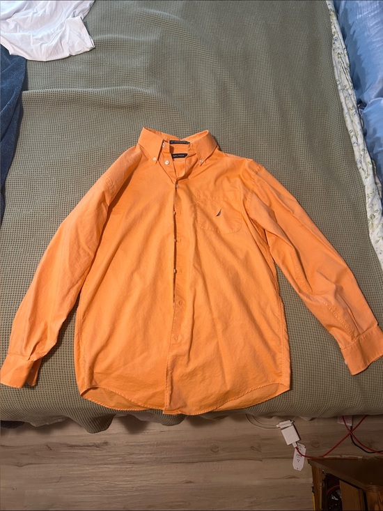 Nautica Other - Nautica Men’s Bright Orange Long-Sleeve Button-Down Shirt